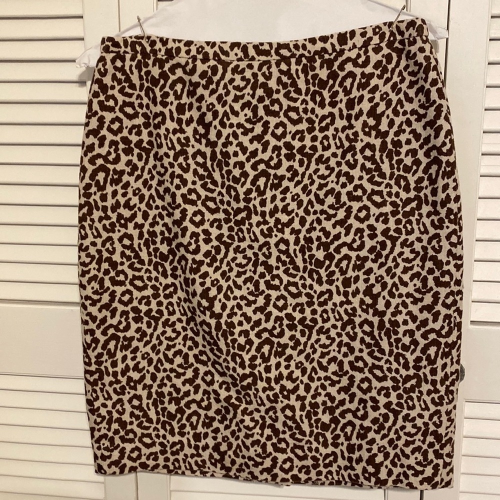 JCrew leopard number 2 pencil skirt